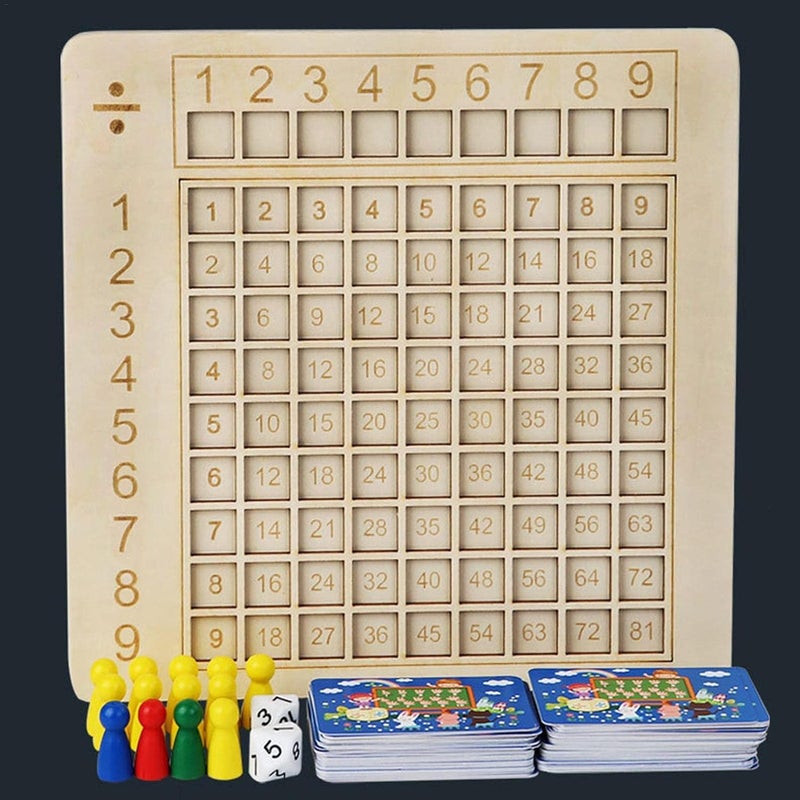 woobles Wooden Montessori Multiplication Board Game,Wooden Math Multiplication Board Montessori Multiplication Board Game | Educational Multiplication Board Game Wooden Math Blocks Board - Image 4